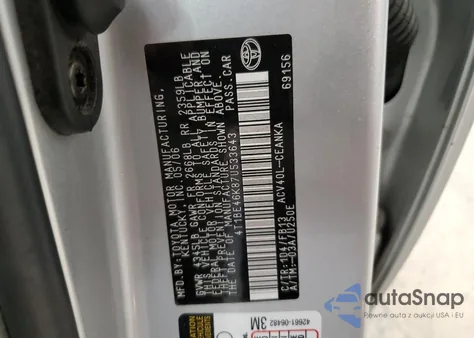 2007 Toyota Camry Ce z USA, uszkodzony, nr VIN 4T1BE46K87U533643